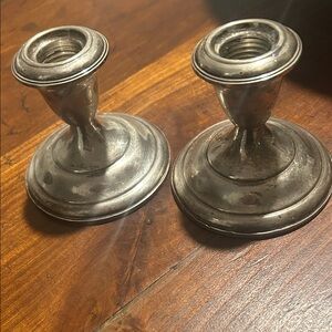 Elegant Sterling Silver Candle Holders